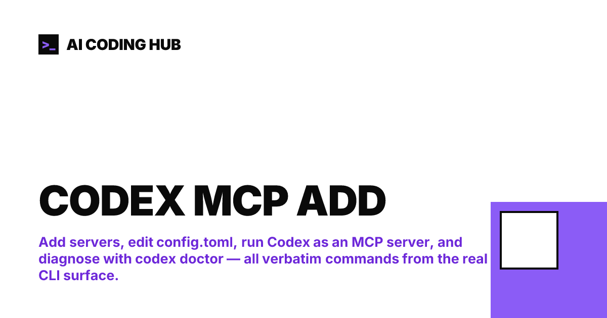 Codex CLI MCP Setup: Add, List & Remove Servers